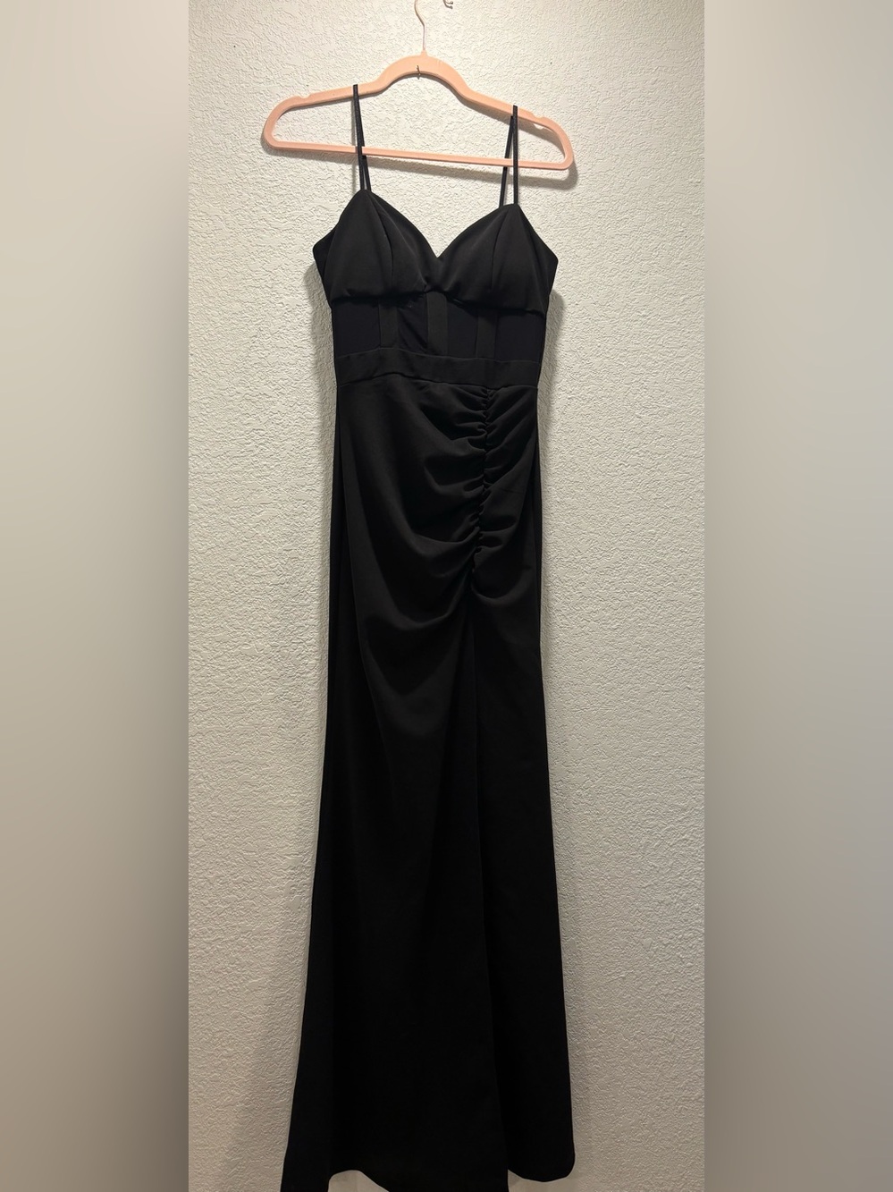 Windsor Black Spaghetti-Strap Formal Dress